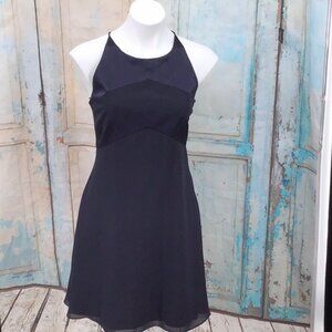 Rhapsody Navy Blue Halter Sleeveless Crisscross Back Formal Dress Womens Size S